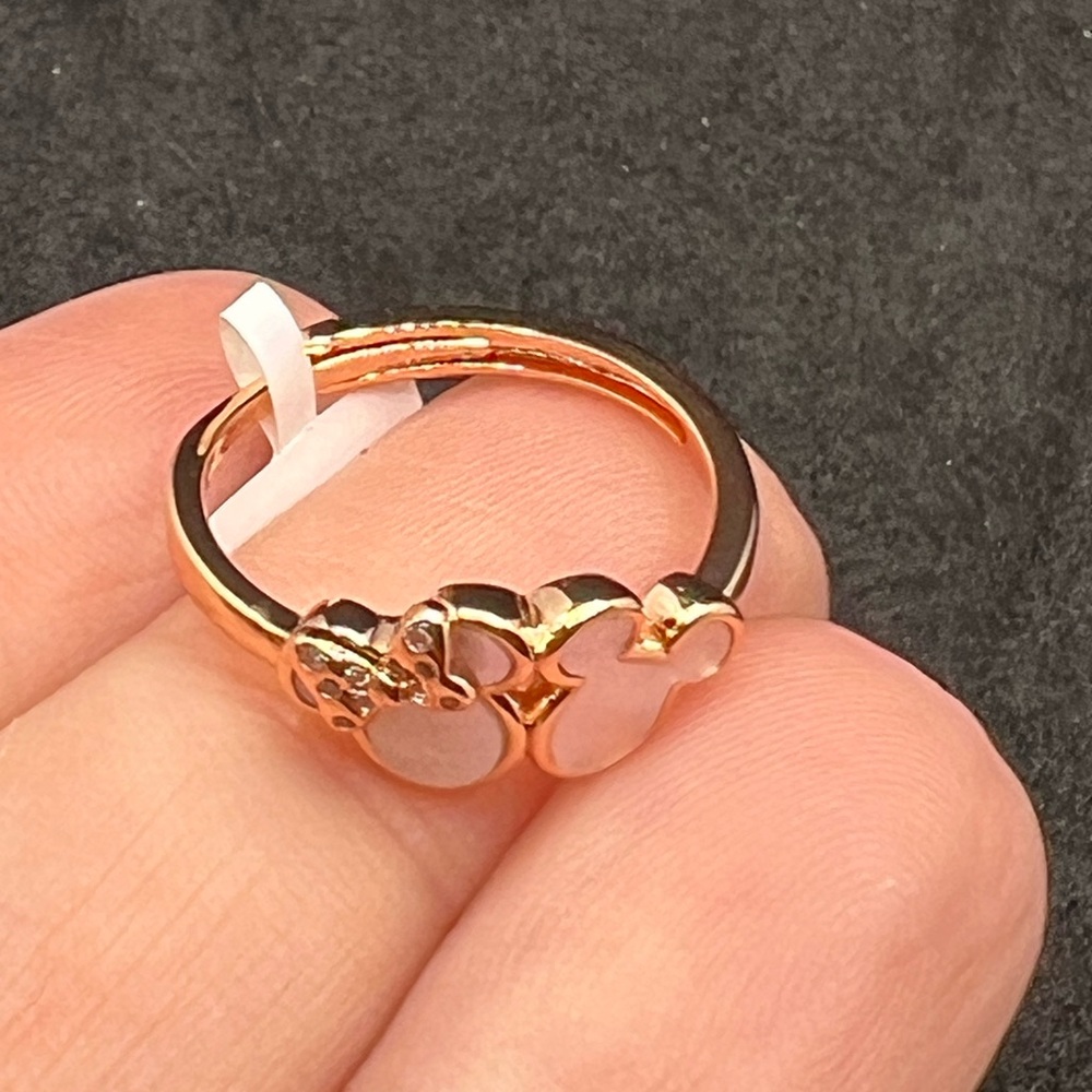 Rose Gold Tone Mouse Ears Afjustable Ring